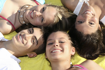 smiling teenagers